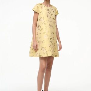 STAUD Yellow Floral A-Line Mini Dress